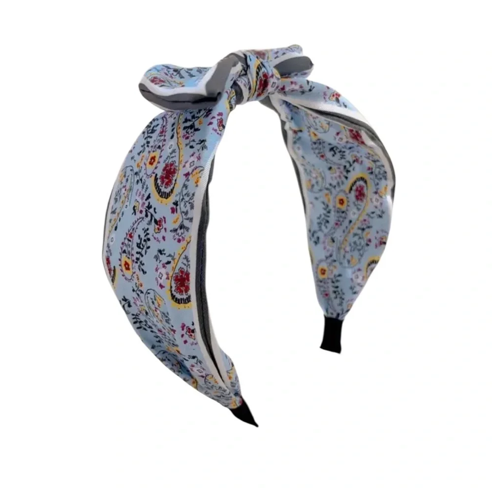 💖 3/$30 💖 Blue Paisley Print Bow Headband